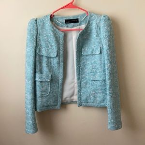 Zara Woman Boucle Tweed Fantasy Career Blazer
